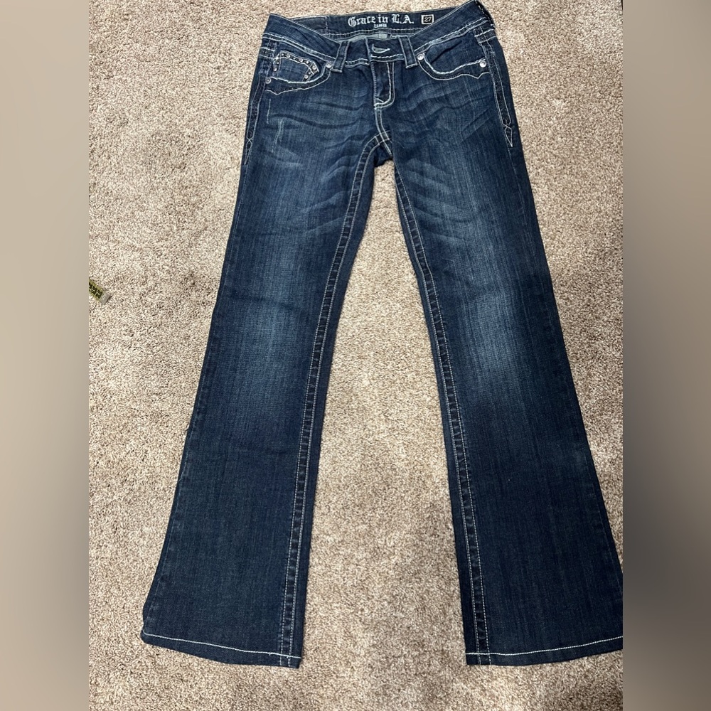 Grace in LA bootcut jeans with bling (jewels)